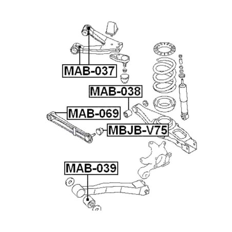 jeu de 2 silentblocs bras inf AR Pajero III / IV